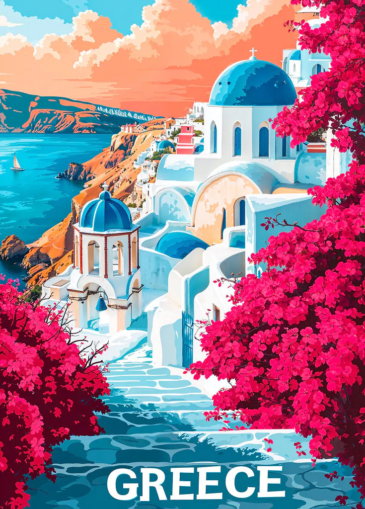 Greece Travel Poster metal poster artwork